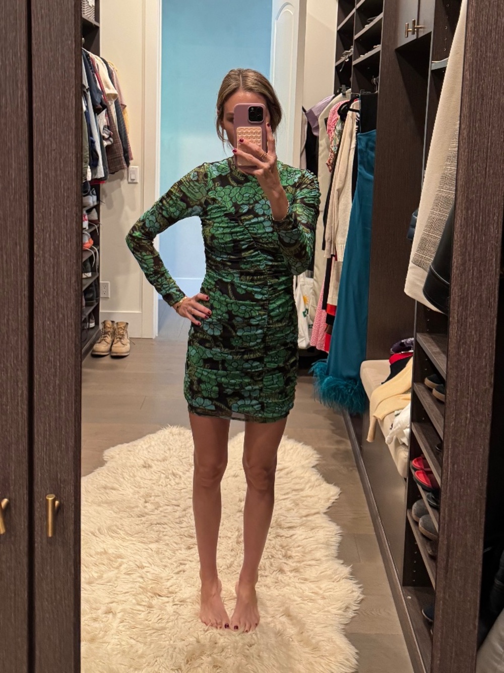 RACHEL COMEY Green Floral Mini Dress